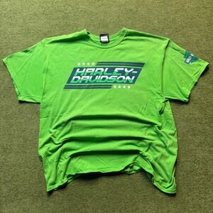 Harley-Davidson Y2K Pop Gainesville Florida T-Shirt XL Neon Green Graphic